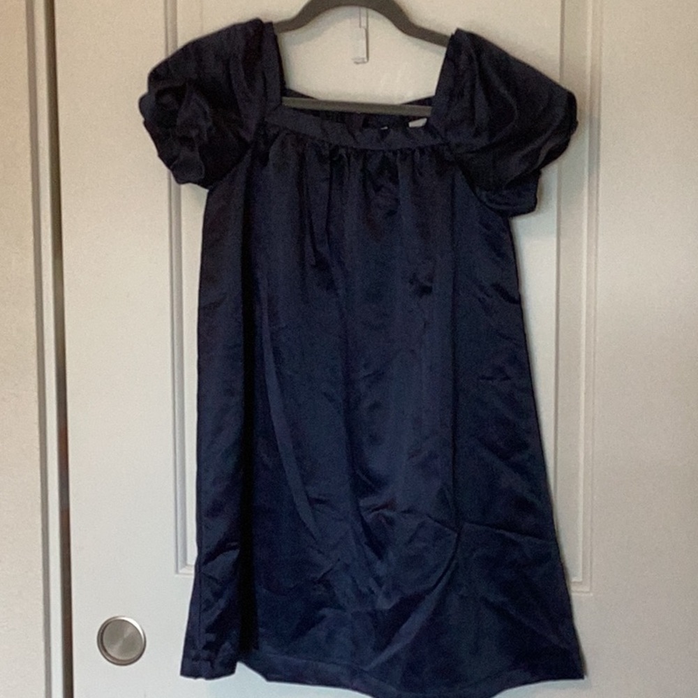 H&M Midnight Blue Satin Dress 9-10
